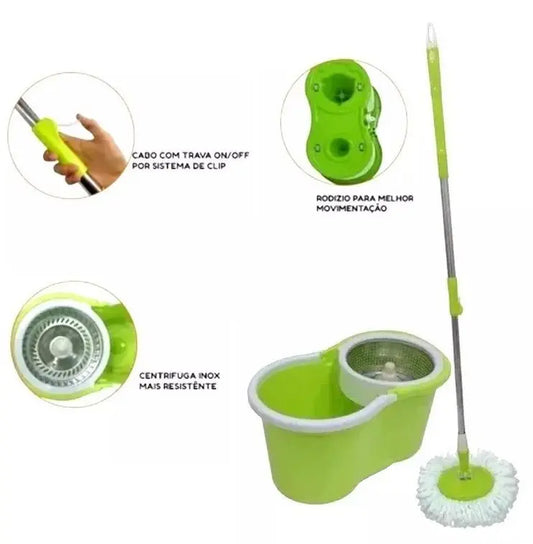 Trapero giratorio 360 con balde  2 mopas